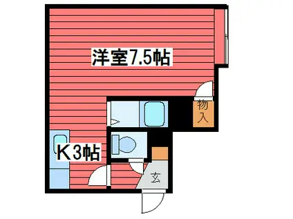PLAZA IN 福住 B棟(1K/2階)の間取り写真