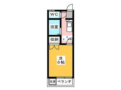 金子コーポ 50号(1K/2階)の間取り写真
