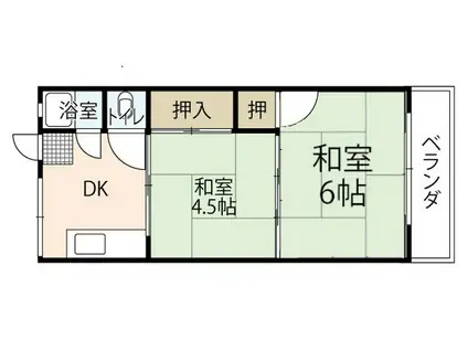 浜本マンション(2DK/3階)の間取り写真
