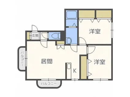 マンションむらかみ6(2LDK/3階)の間取り写真