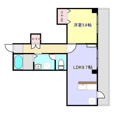ベラカーサ(1LDK/1階)の間取り写真