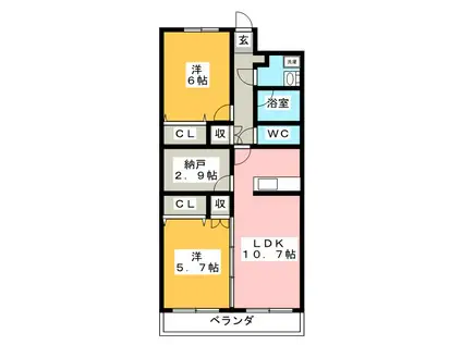 リバーサイド富士(2SLDK/1階)の間取り写真