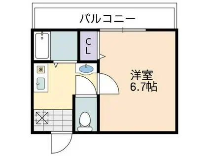 アルコラカーサ飾磨細江(ワンルーム/2階)の間取り写真