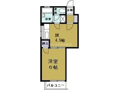 ハイネス岡崎II(1DK/8階)の間取り写真