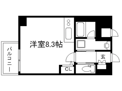 アスヴェル京都東堀川(ワンルーム/4階)の間取り写真