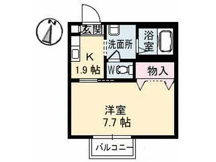 シャーメゾン泉宮(1K/1階)の間取り写真