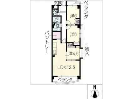 アコール小幡II(3LDK/3階)の間取り写真