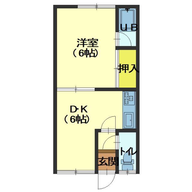 イズミハイツ(1DK/2階)の間取り写真