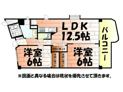 ピュアライフ田町(2LDK/8階)の間取り写真