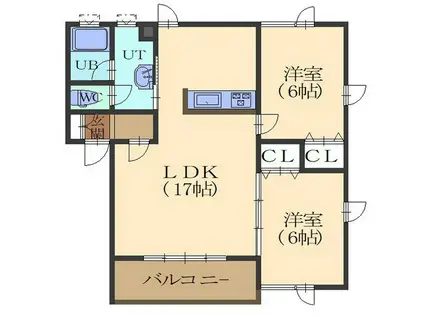 MEISON DE JAPONISMEIIメゾンドジャポニズム(2LDK/3階)の間取り写真