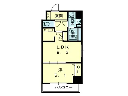 サンライズ水前寺(1LDK/2階)の間取り写真