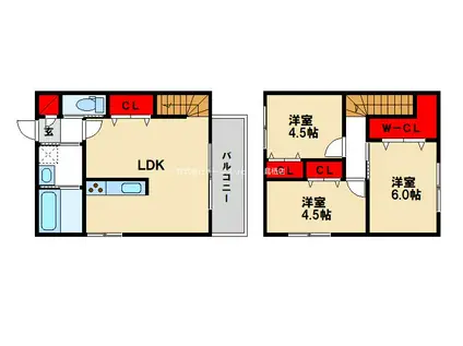 レゲンデ鳥栖(3LDK/1階)の間取り写真