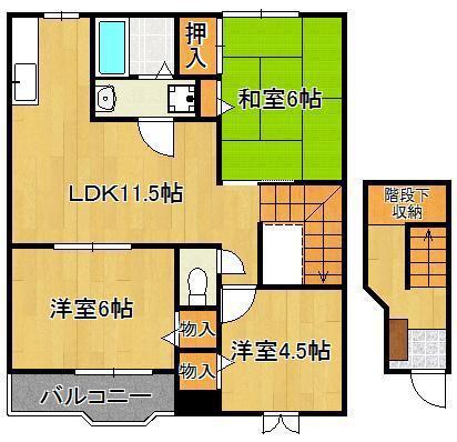 メゾンボーC(3LDK/2階)の間取り写真
