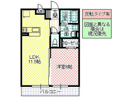 D-ROOM SAIGOU(1LDK/1階)の間取り写真