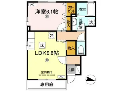 ルーラル タウン(1LDK/1階)の間取り写真