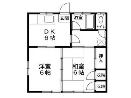 穀田アパート(2DK/2階)の間取り写真