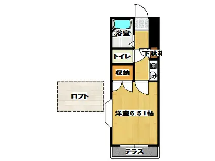PICASSO坪井(1K/2階)の間取り写真