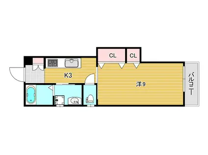 アン・リラ(1K/3階)の間取り写真