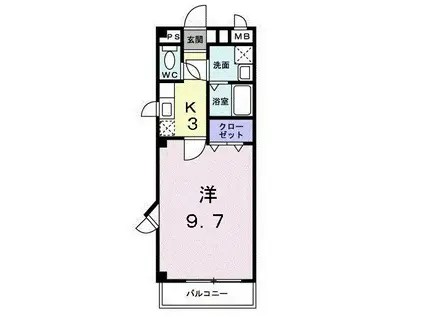 カリーノ(1K/1階)の間取り写真