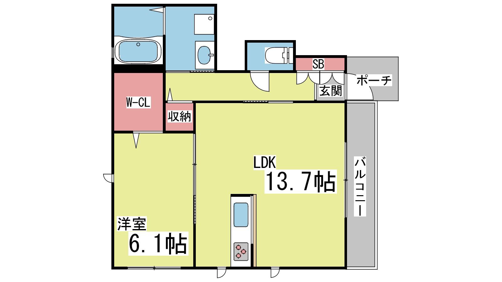 シャーメゾン御影(1LDK/1階)の間取り写真
