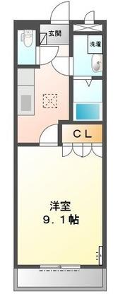 レジデンスE&R(1K/1階)の間取り写真