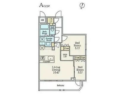 クレストコート池上(2SLDK/2階)の間取り写真