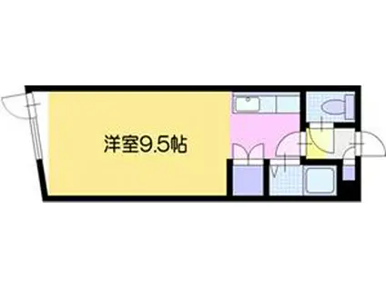 ノースシティ大麻III(ワンルーム/2階)の間取り写真