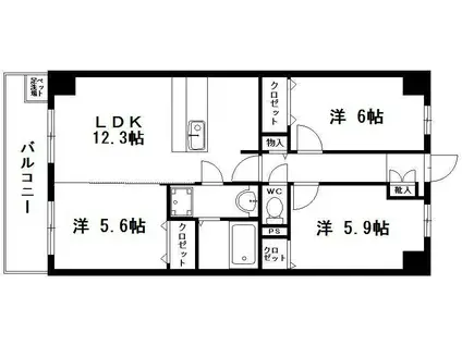 コート ソレイユ(3LDK/2階)の間取り写真
