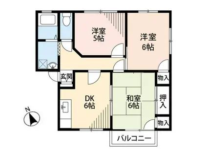 ラ・メゾン高麗(3DK/2階)の間取り写真