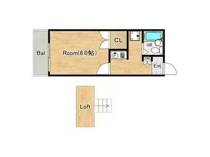 ラフォーレ一ノ谷 新プラン開始(1K/1階)の間取り写真