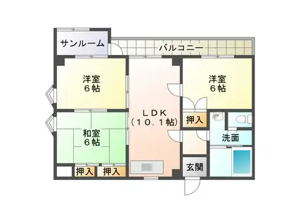 サクセス加賀(3LDK/1階)の間取り写真