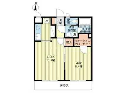 FAMIGLIA(1LDK/3階)の間取り写真