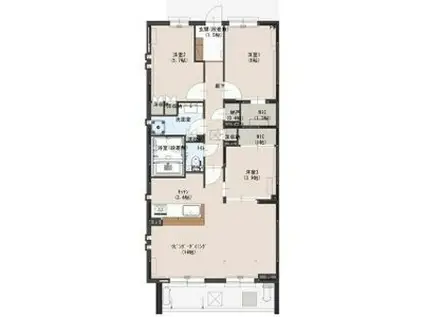 オデスビエント医大前(3LDK/2階)の間取り写真