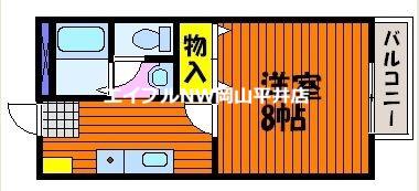 ラ イシュタール(1K/2階)の間取り写真