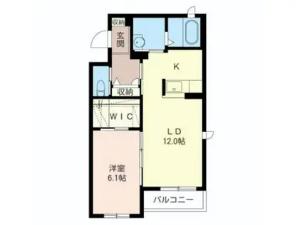 ガーネット(1LDK/2階)の間取り写真