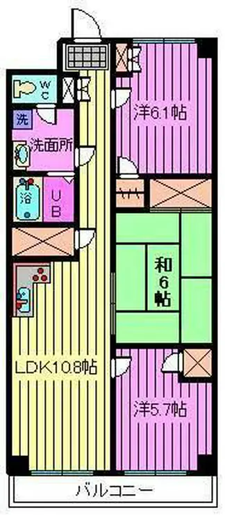 ルクソル浦和 6階階 間取り