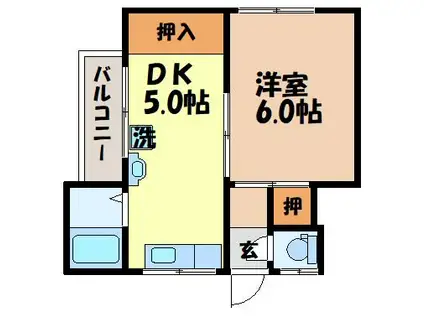 NTステージ3(1DK/2階)の間取り写真
