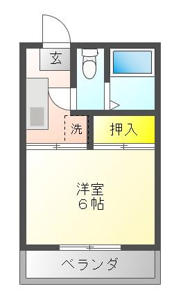 グリーコーポラス(1K/1階)の間取り写真