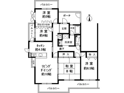 泉北御池台第3 1棟(4LDK/1階)の間取り写真