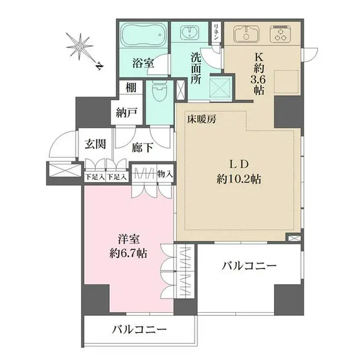 藤和シティホームズ日本橋イースト 5階階 間取り