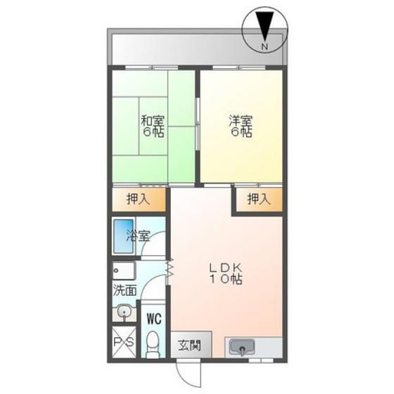 第二中広不動産ビル(2LDK/3階)の間取り写真