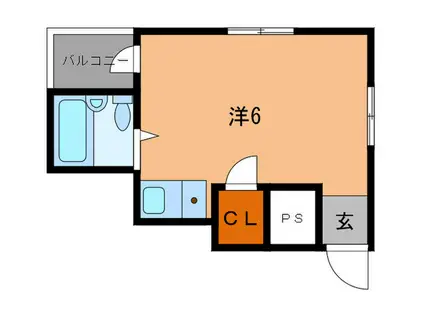 プラザハイム筒井(ワンルーム/1階)の間取り写真