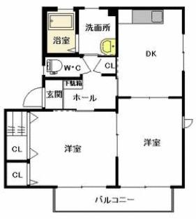 シャーメゾン・シェスタ I棟(2DK/1階)の間取り写真