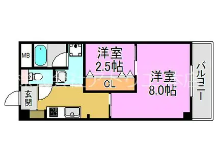 K.BLD(2K/3階)の間取り写真