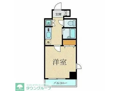 スカイコートヴィーダ五反田ウエスト(1K/8階)の間取り写真