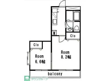 シャトレジョージタウン(1LDK/4階)の間取り写真