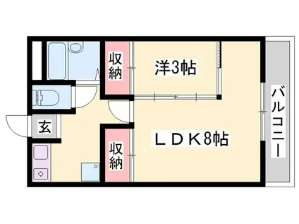 ラフェスタ加東(1LDK/2階)の間取り写真