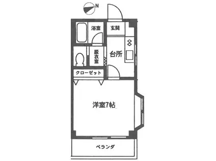 マイルーム玉川(1K/2階)の間取り写真