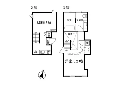 S・BLANC エス・ブラン(1LDK/2階)の間取り写真