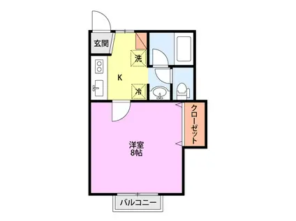 サンティール和合(1K/2階)の間取り写真